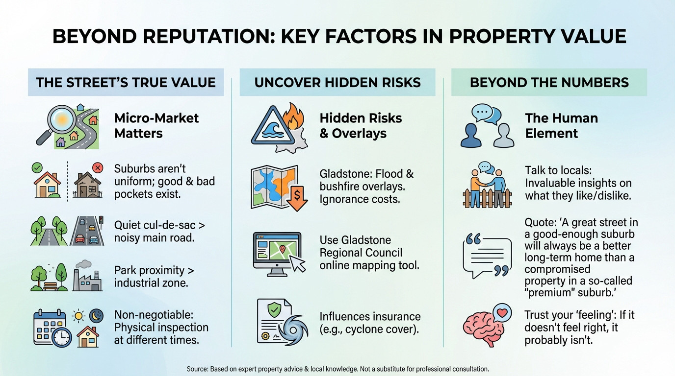 Factors influencing property value beyond suburb reputation in Gladstone